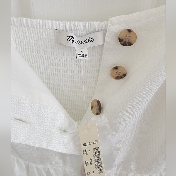 NWT Madewell Linen-Cotton Cami Button-Front Midi Dress, Size 0 - Picture 12 of 12